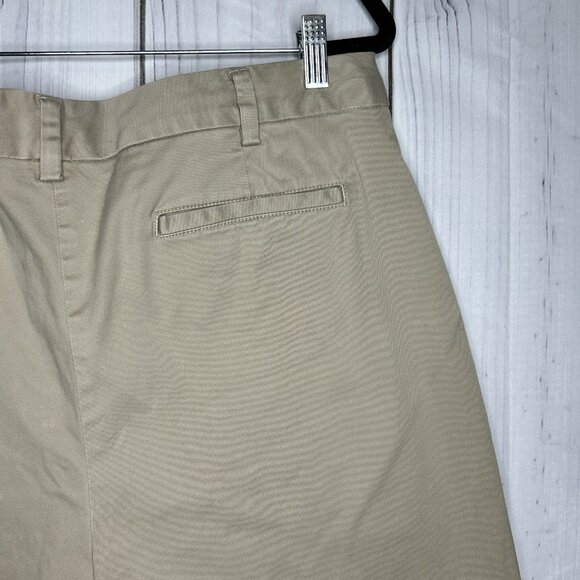 Lands' End Mid Rise Chino Shorts Women Sz 16W (39x11.5) Khaki Stretch Solid - Picture 6 of 7